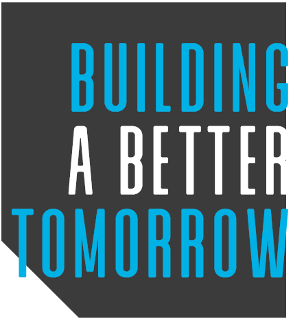 building a better tomorrow text overlay